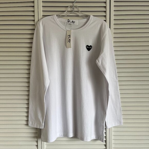NEW with tags Comme des Garcons Play long sleeve t shirt White men’s XL - Picture 1 of 10